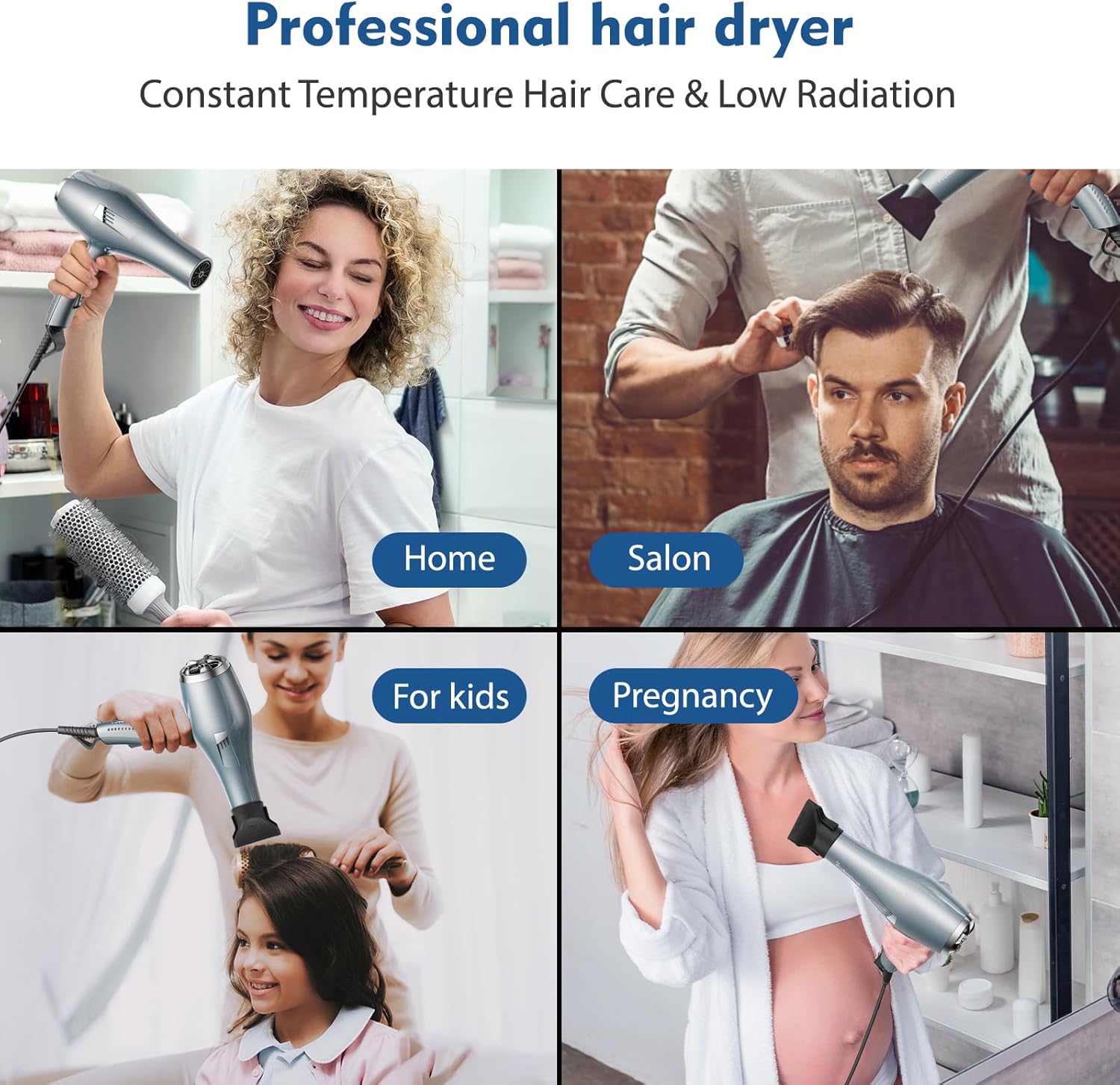 Temperature Control Hair Dryer for Fast Drying and Hair Protection