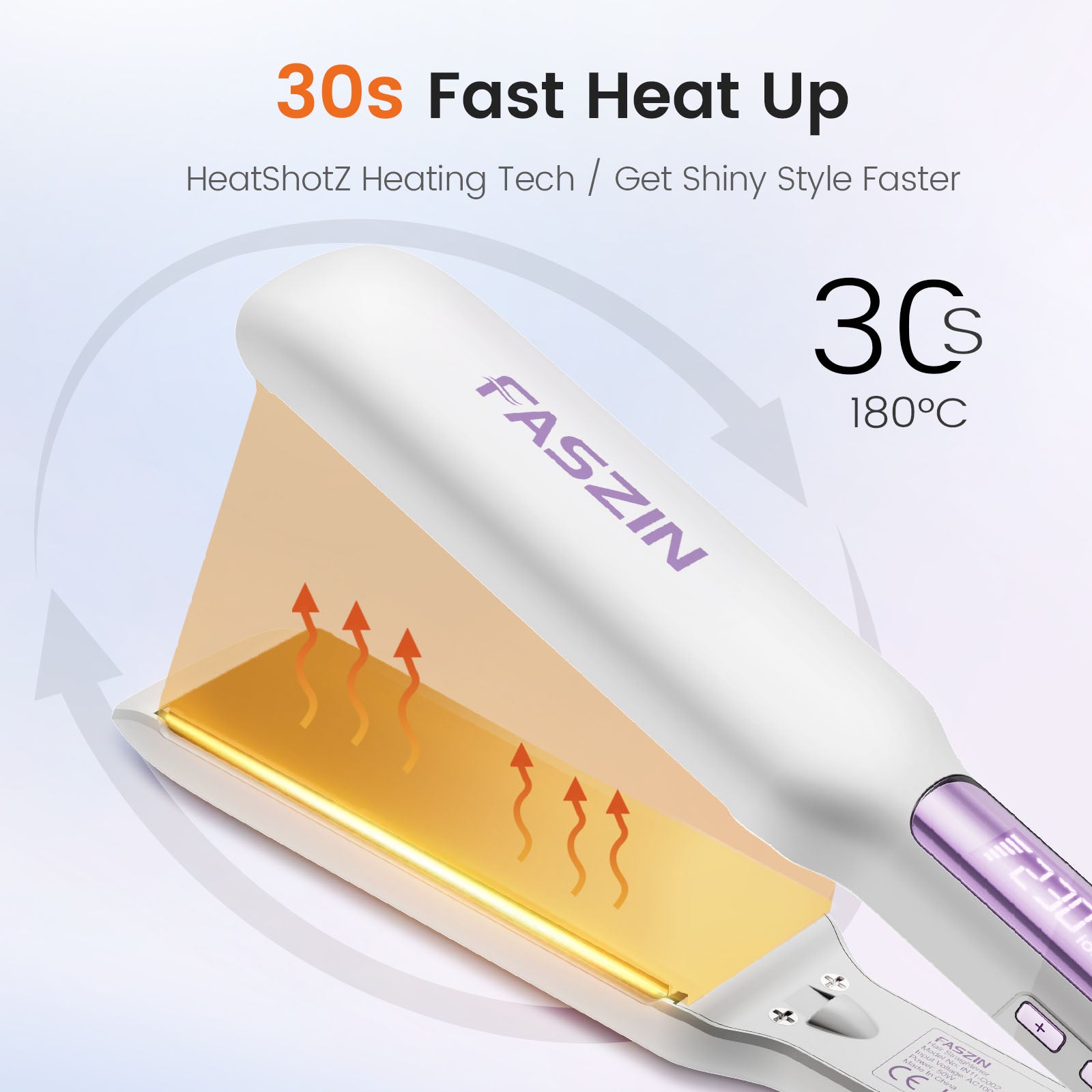 FASZIN 30s Fast Heat Up 2 Inch Hair Straightener
