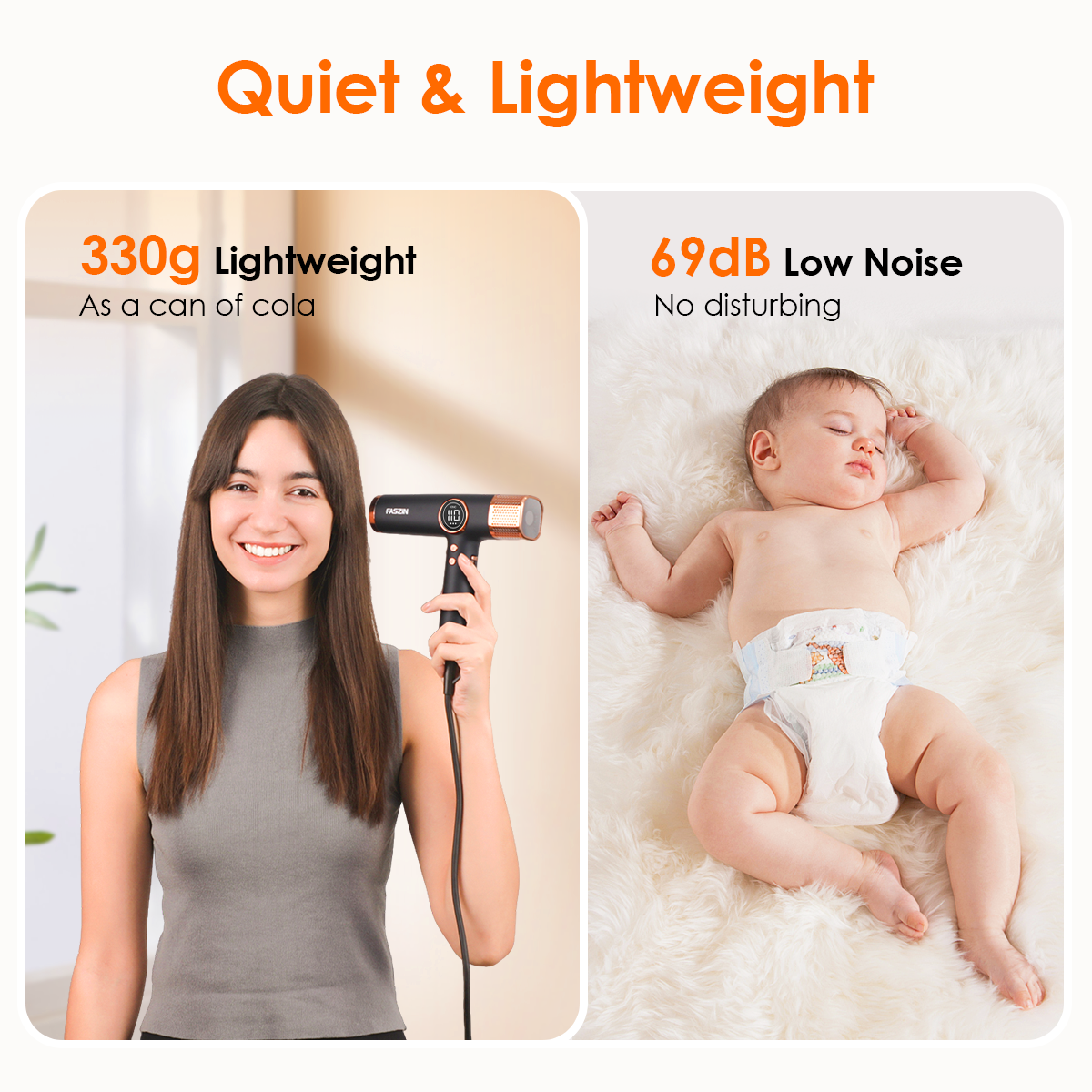 Faszin Quiet & Lightweight Hair Dryer
