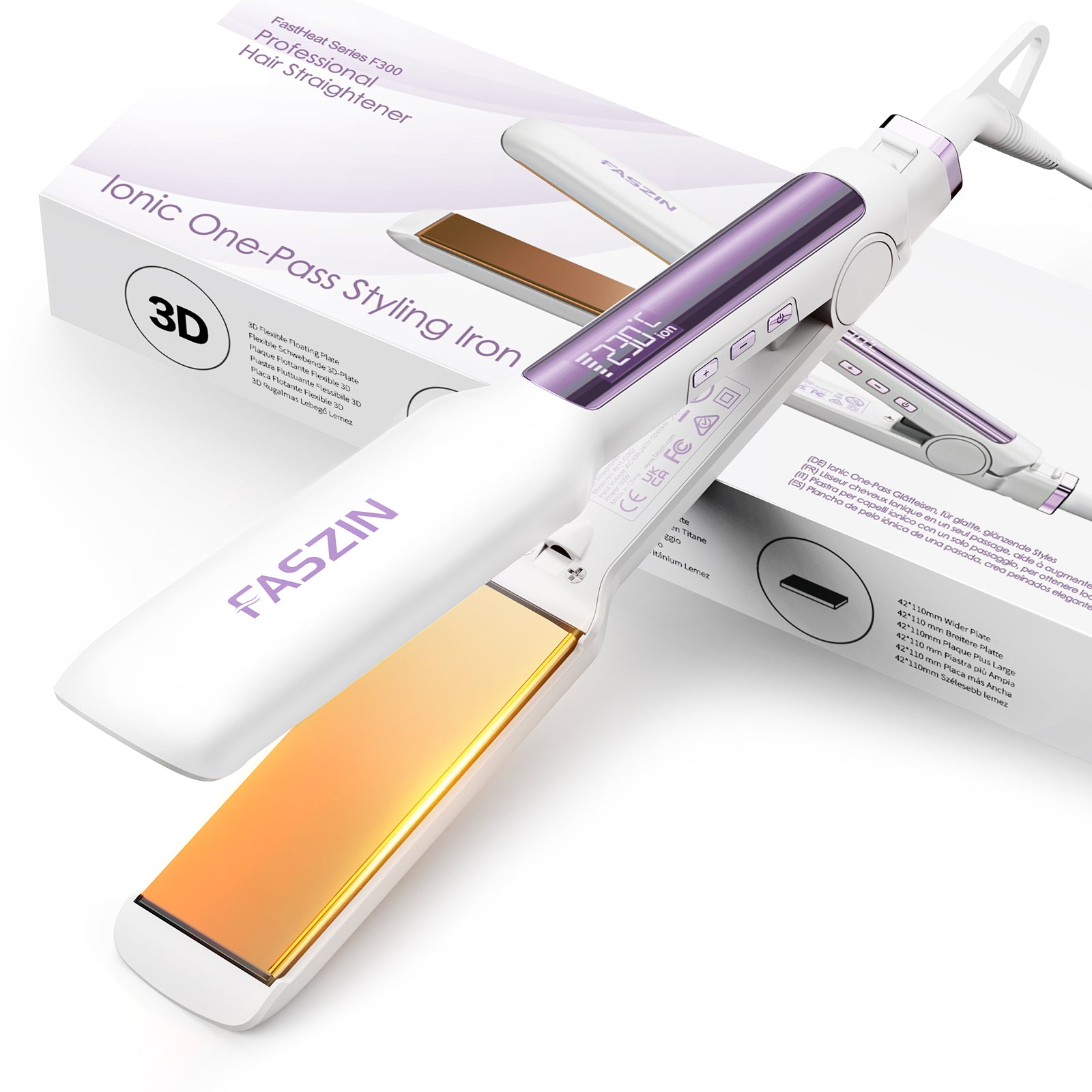 FASZIN Wide Plate Flat Iron