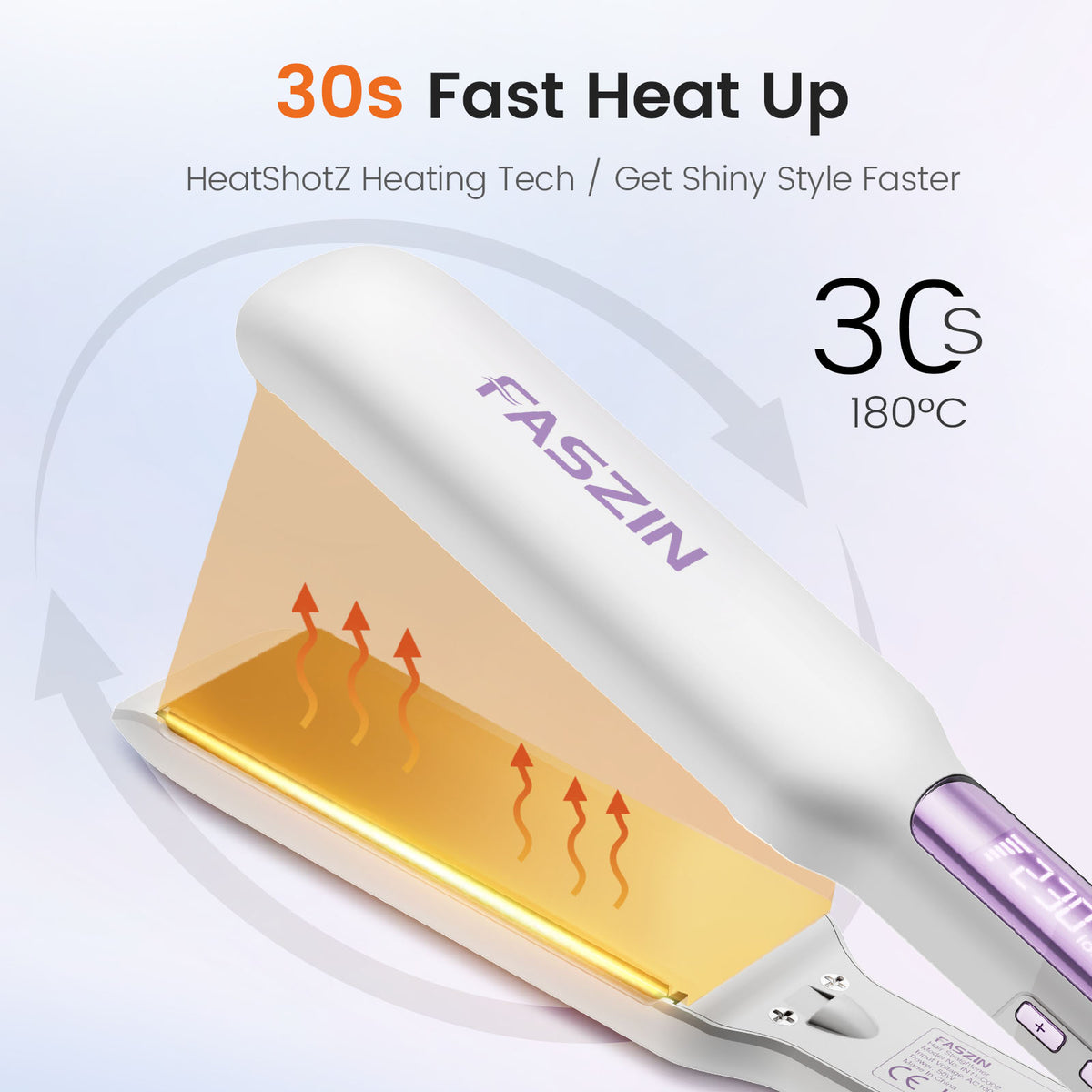 FASZIN 30s Fast Heat Up 2 Inch Hair Straightener