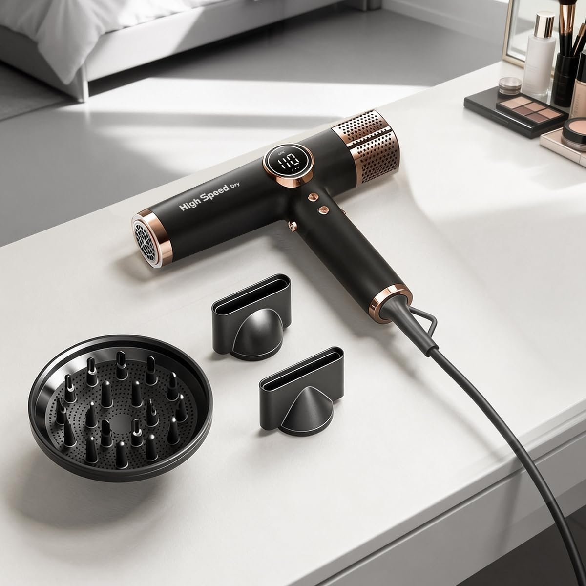 Faszin ShieldJet J100 Ion High Speed Blow Dryer Quiet Lightweight Hair Dryer