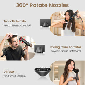 Faszin ShieldJet J100 Ion High Speed Blow Dryer Quiet Lightweight Hair Dryer