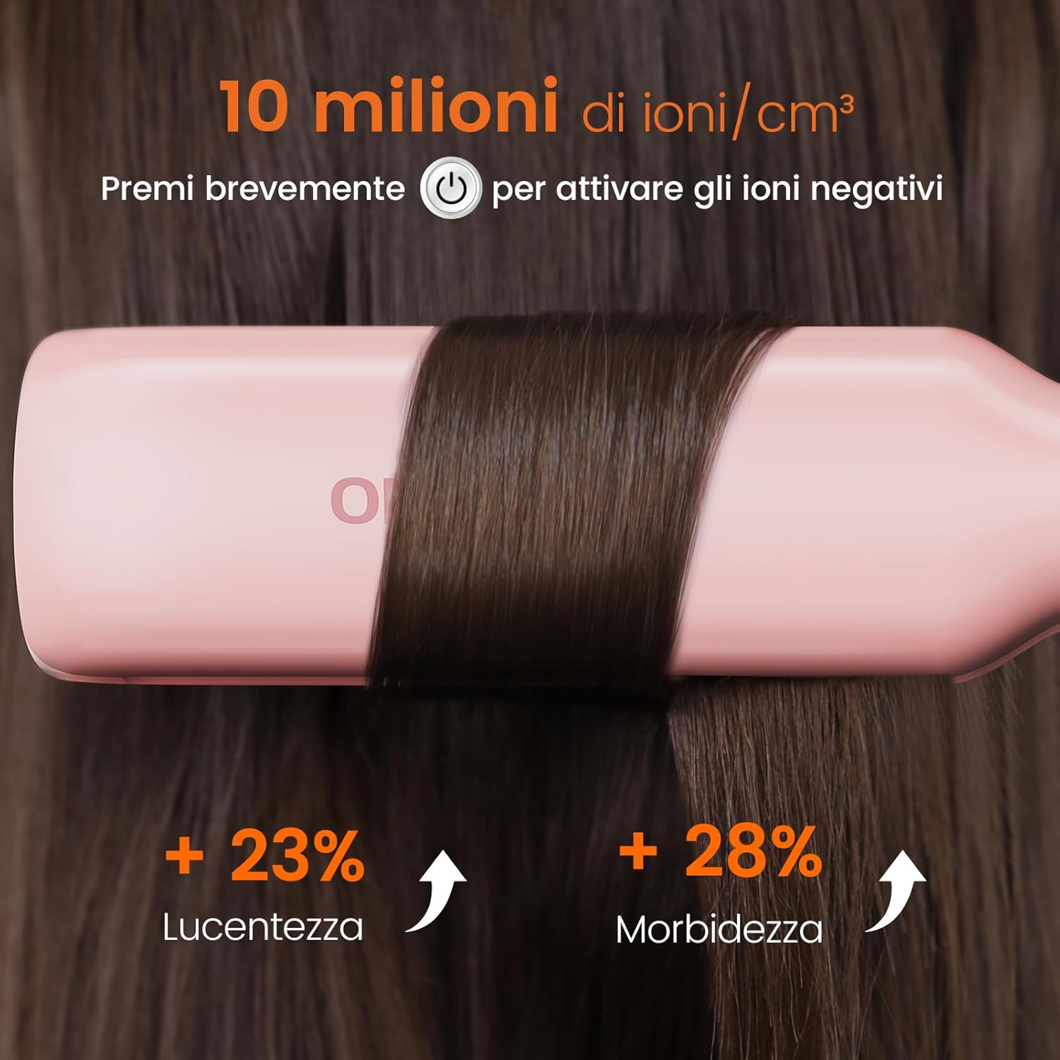 Piastra per Capelli Professionale Faszin, Piastre in Titanio Larghe 42mm con Ioni Negativi, Riscaldamento Rapido 30s, Display Temperatura, 11 Livelli di Temperatura (130-230℃) - Rosa