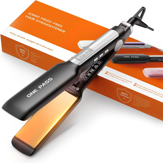 Faszin wide plate titanium hair straightener product photo