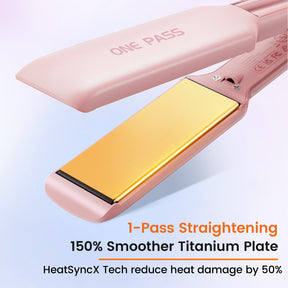 Faszin wide plate titanium hair straightener product photo